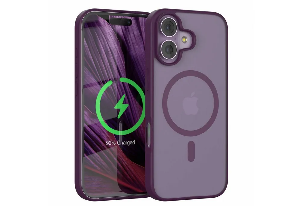 EAZY CASE Handyhülle Outdoor Case MagSafe für Apple iPhone 17 6,3 Zoll, Outdoor Handyhülle MagSafe Bumper Kameraschutz stoßfest dunkel Lila