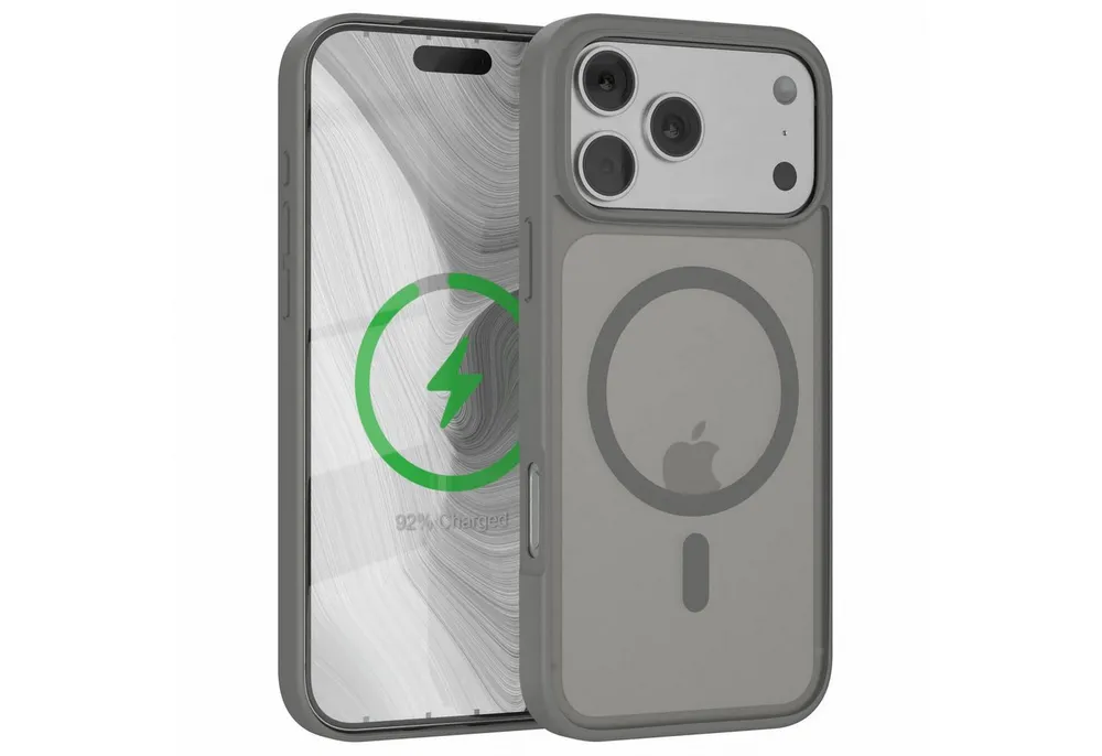 EAZY CASE Handyhülle Outdoor Case MagSafe für Apple iPhone 17 Pro Max 6,9 Zoll, Handyhülle stoßfest Silikon Etui Bumper Case mit Kameraschutz Grau