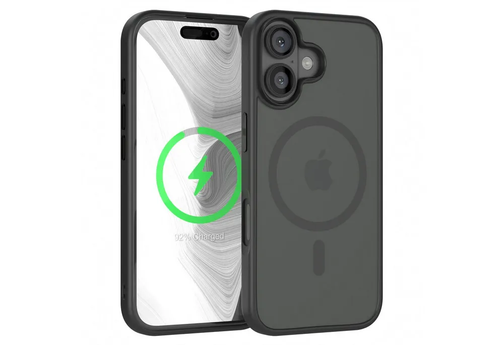 EAZY CASE Handyhülle Outdoor Case MagSafe für Apple iPhone 16 6,1 Zoll, Outdoor Handy Hülle Slim Cover Silicon Case Bumper Outdoorcase Schwarz