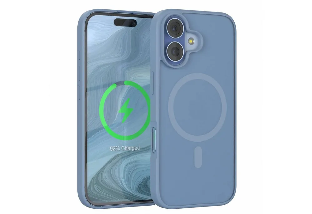 EAZY CASE Handyhülle Outdoor Case MagSafe für Apple iPhone 17 6,3 Zoll, Slim Cover Hülle MagSafe Bumper Case Outdoor Schutz Etui Hellblau