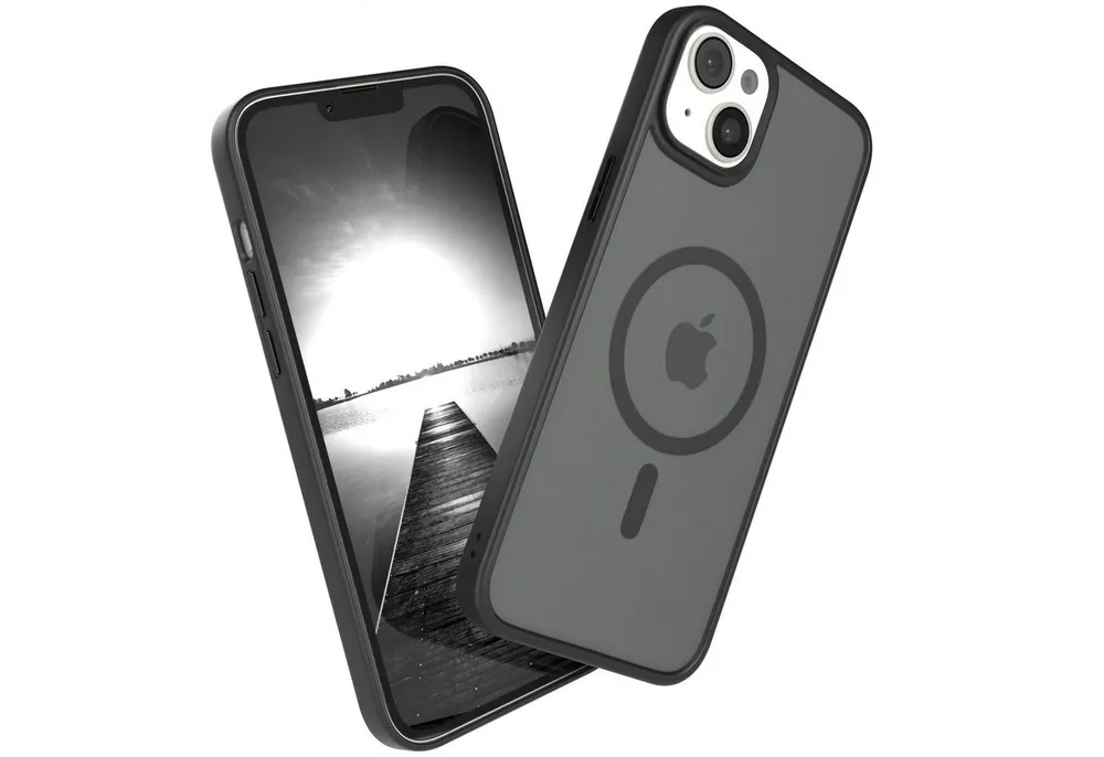 EAZY CASE Handyhülle Outdoor Case MagSafe für Apple iPhone 14 Plus, Outdoor Handy Hülle Slim Cover Silicon Case Bumper Outdoorcase Schwarz