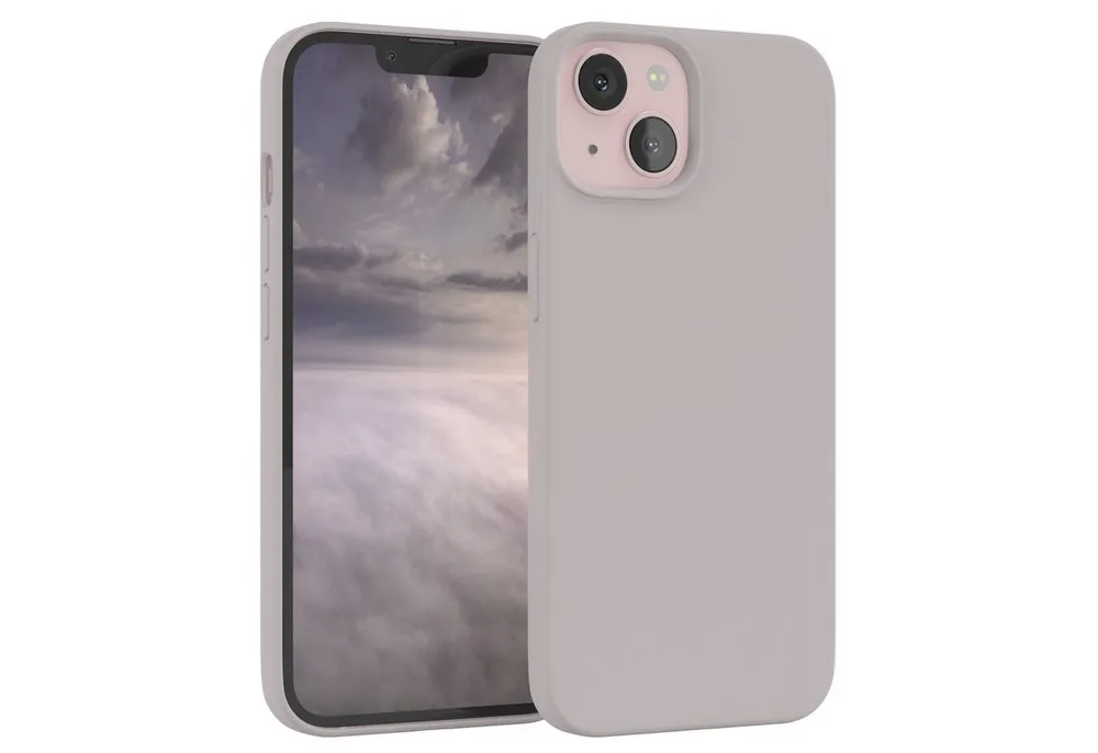 EAZY CASE Handyhülle Premium Silikon Case für Apple iPhone 13 6,1 Zoll, Hülle Bumper Case Slimcover mit Displayschutz Silikonhülle Altrosa