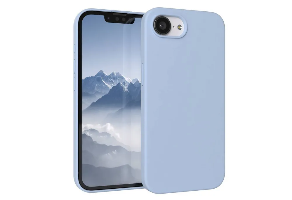 EAZY CASE Handyhülle Premium Silikon Case für Apple iPhone 17e, Slimcover mit Displayschutz Hülle Bumper Case kratzfest Etui Hellblau