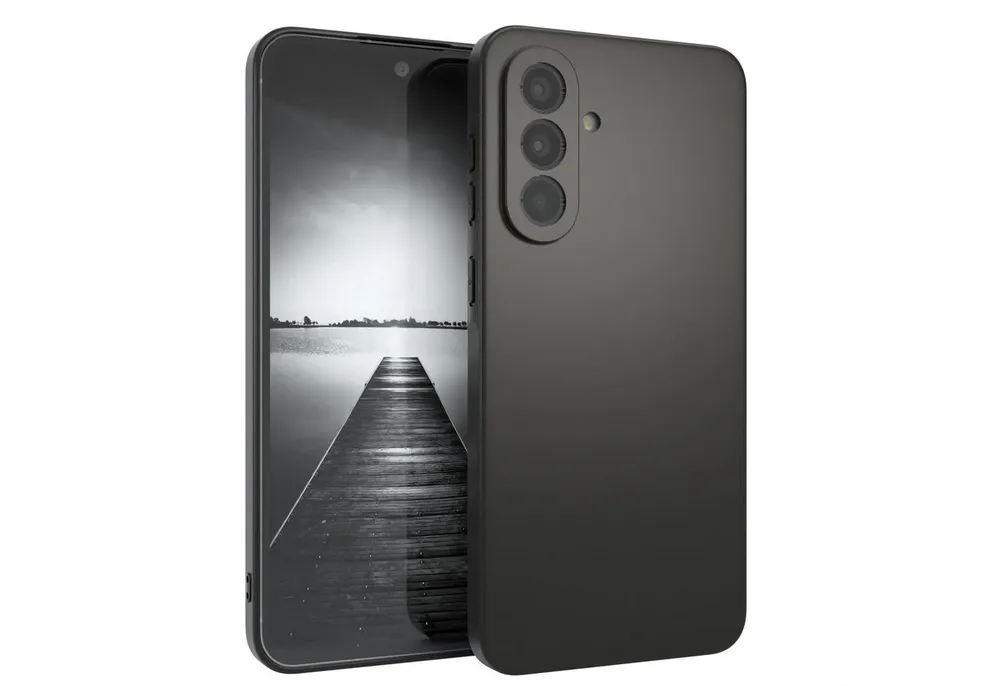 EAZY CASE Handyhülle Samsung Galaxy A56 5G Slimcover Clear & Solid 6,7 Zoll, schwarze Hülle Ultra Dünn Silikon Backcover TPU Telefonhülle Solid