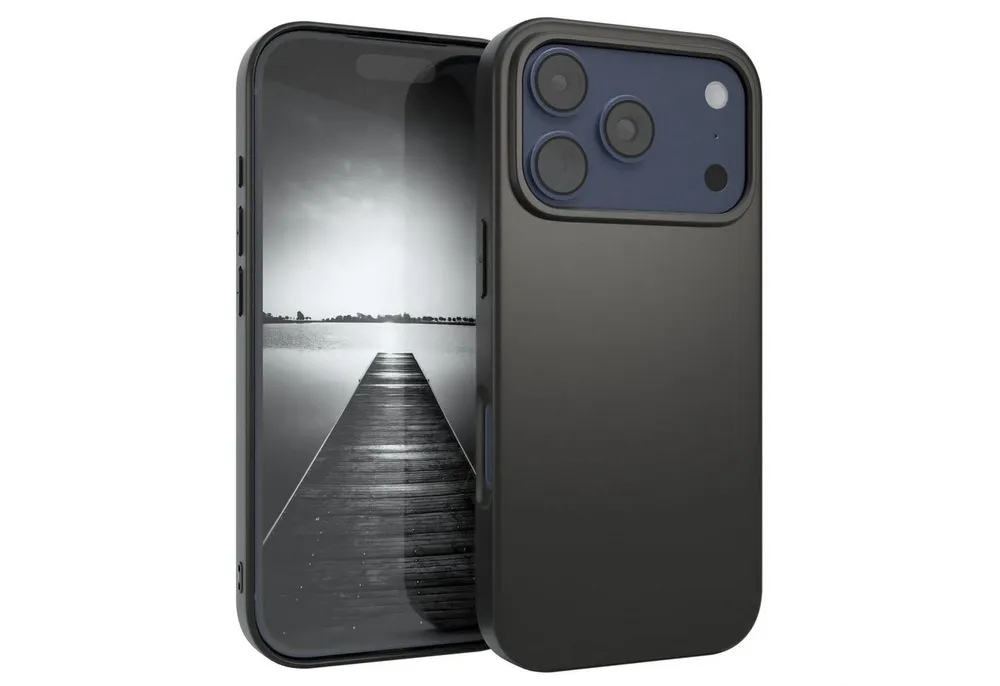 EAZY CASE Handyhülle Slimcover aus Silikon Solid Schwarz für Apple iPhone 17 Serie 6,3 Zoll, Cover für Apple iPhone 17 Pro in Schwarz Handyhülle Slim Solid Case