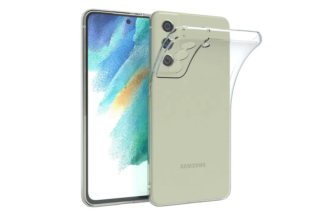 EAZY CASE Handyhülle Slimcover Clear für Samsung Galaxy S21 FE 5G 6,41 Zoll, durchsichtige Hülle Ultra Dünn Silikon Backcover TPU Telefonhülle Klar