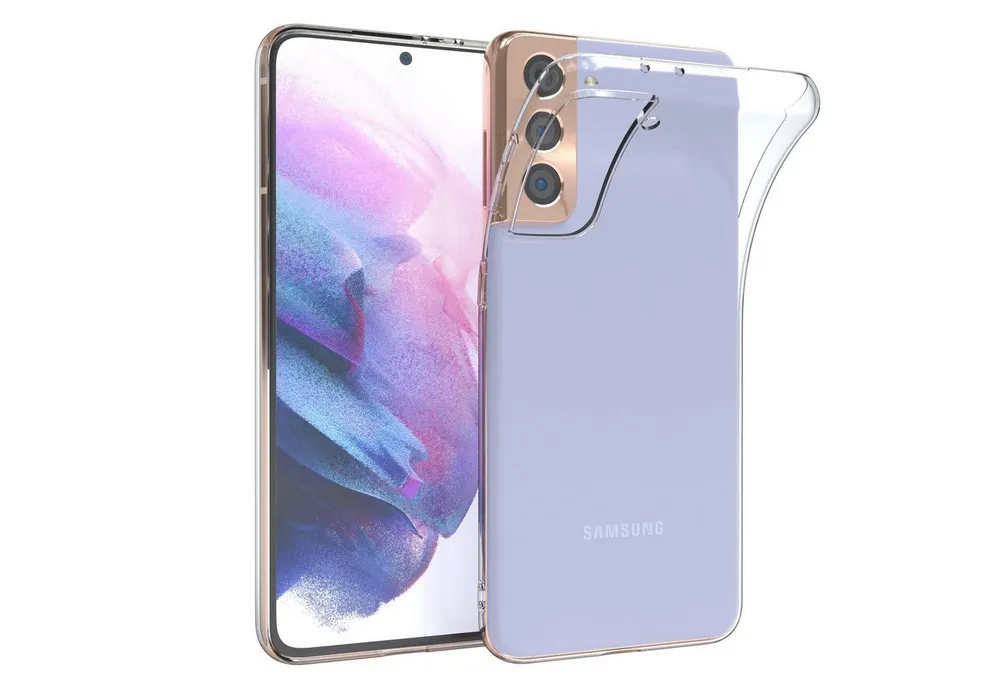 EAZY CASE Handyhülle Slimcover Clear für Samsung Galaxy S21 5G 6,2 Zoll, durchsichtige Hülle Ultra Dünn Silikon Backcover TPU Telefonhülle Klar