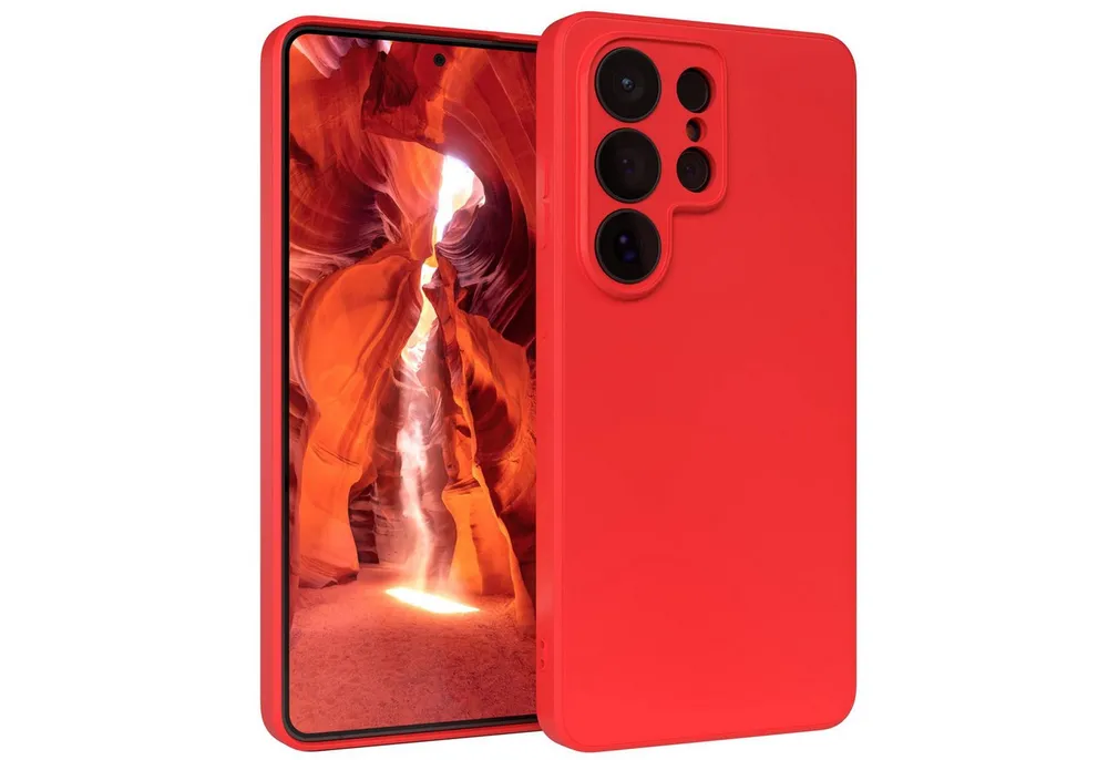 EAZY CASE Handyhülle TPU Hülle für Samsung Galaxy S26 Ultra 6,9 Zoll, Silikon Schutzhülle mit Kameraschutz stoßfest Handycover elastisch Rot