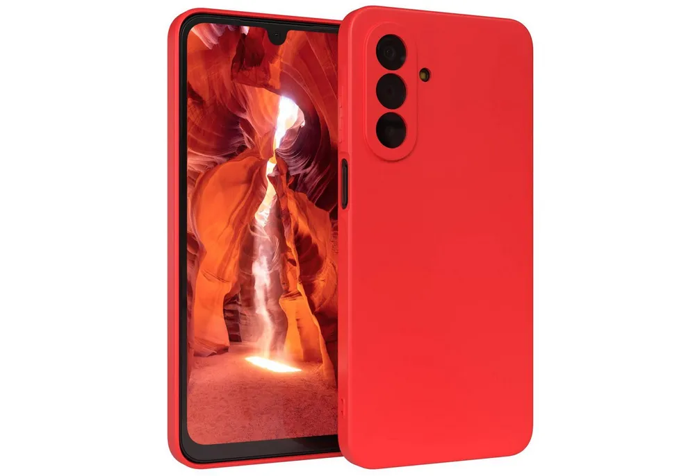 EAZY CASE Handyhülle TPU Hülle für Samsung Galaxy A17 6,7 Zoll, Silikon Schutzhülle mit Kameraschutz stoßfest Handycover elastisch Rot