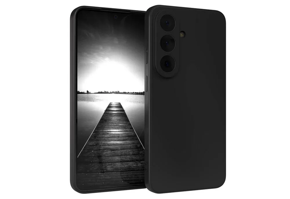 EAZY CASE Handyhülle TPU Hülle für Samsung Galaxy S26 6,3 Zoll, Silikon Schutzhülle mit Kameraschutz kratzfest Back Cover Etui Schwarz