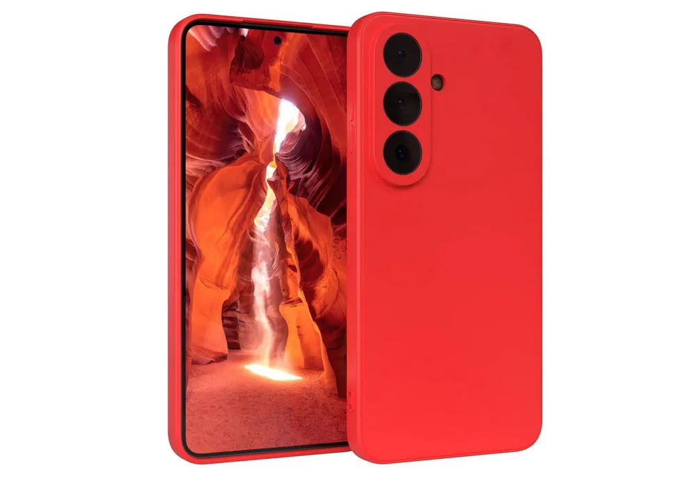 EAZY CASE Handyhülle TPU Hülle für Samsung Galaxy S26 6,3 Zoll, Silikon Schutzhülle mit Kameraschutz stoßfest Handycover elastisch Rot