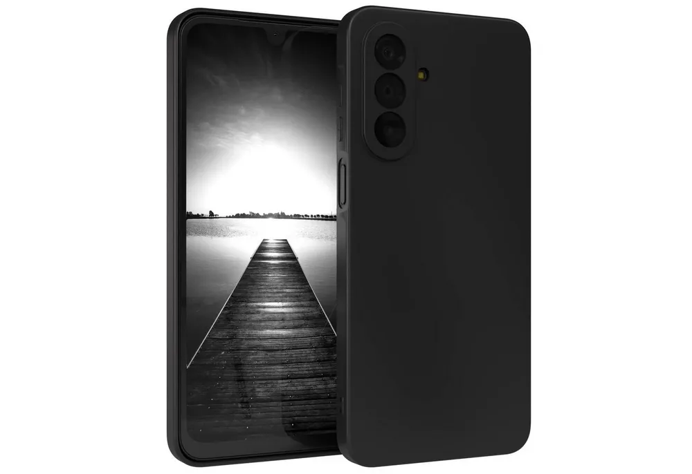 EAZY CASE Handyhülle TPU Hülle für Samsung Galaxy A17 6,7 Zoll, Silikon Schutzhülle mit Kameraschutz kratzfest Back Cover Etui Schwarz