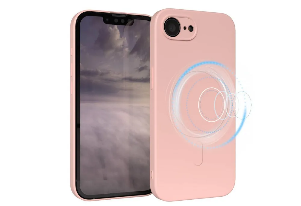 EAZY CASE Handyhülle TPU Hülle mit MagSafe für Apple iPhone 17e 6,1 Zoll, MagSafe Schutzhülle Silikoncover mit Kameraschutz Rosa / Altrosa