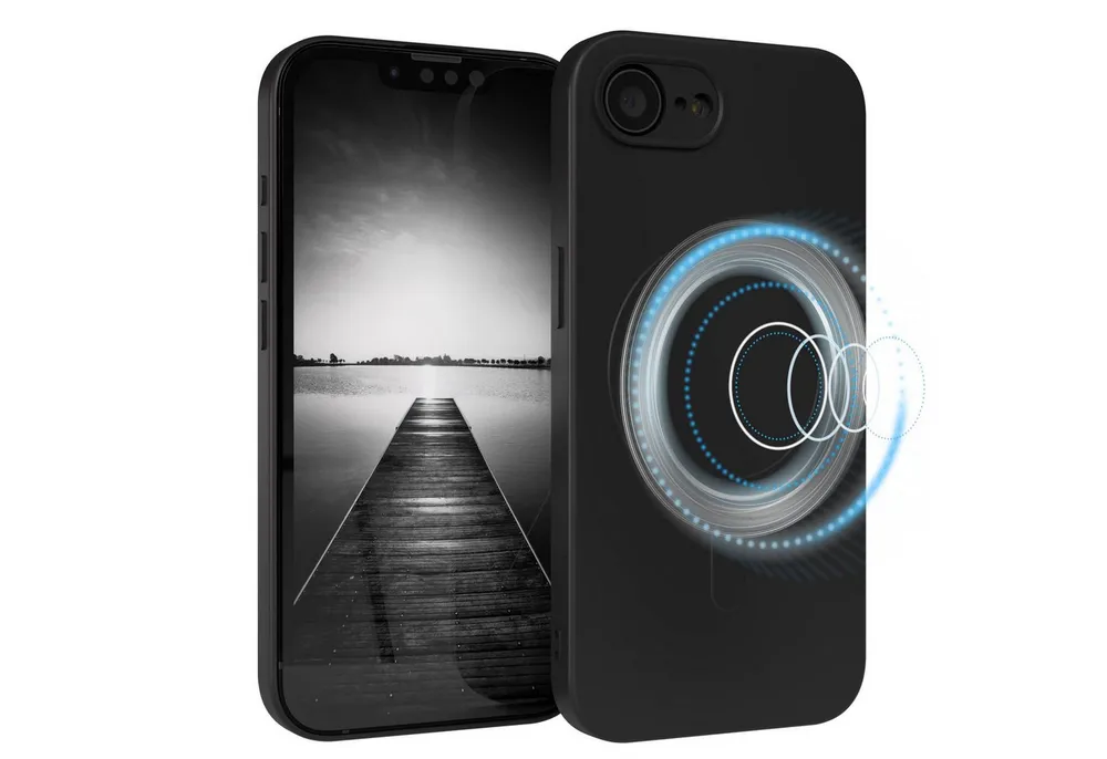 EAZY CASE Handyhülle TPU Hülle mit MagSafe für Apple iPhone 17e 6,1 Zoll, Schutzhülle mit MagSafe kratzfest Back Cover Kameraschutz Schwarz