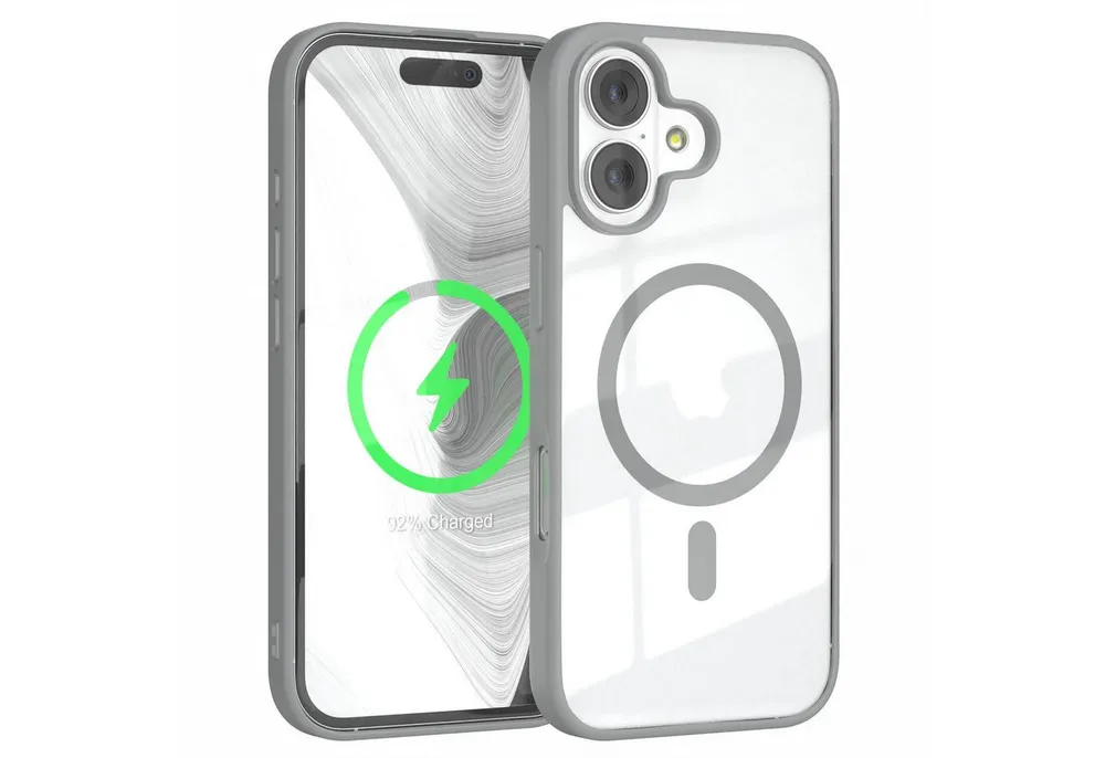 EAZY CASE Handyhülle Transparente Hülle mit MagSafe für iPhone 17 6,3 Zoll, Back Cover Slimcover mit Displayschutz, Magsafefunktion, Bumper-Hülle