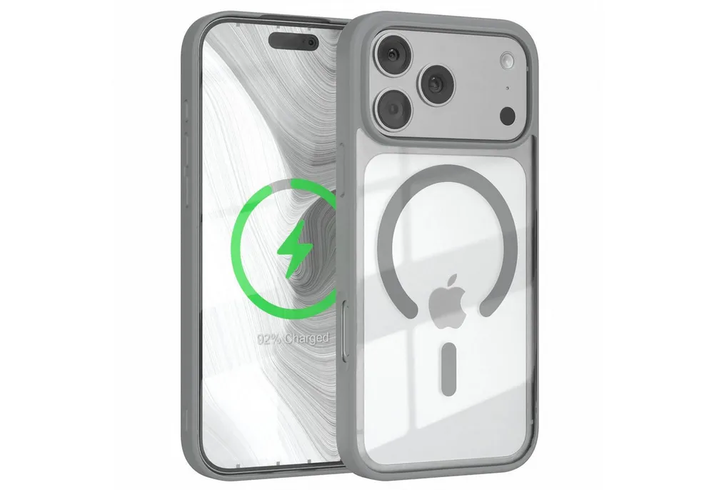 EAZY CASE Handyhülle Transparente Hülle mit MagSafe iPhone 17 Pro Max 6,9 Zoll, Back Cover Slimcover mit Displayschutz, Magsafefunktion, Bumper-Hülle