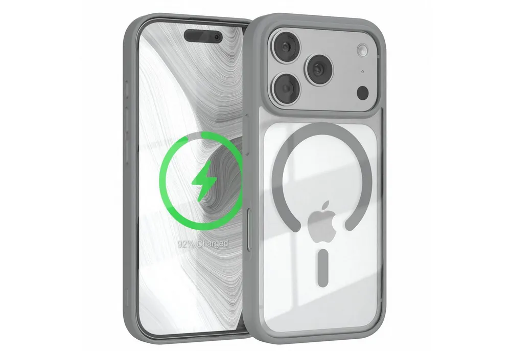 EAZY CASE Handyhülle Transparente Hülle mit MagSafe für iPhone 17 Pro 6,3 Zoll, Back Cover Slimcover mit Displayschutz, Magsafefunktion, Bumper-Hülle