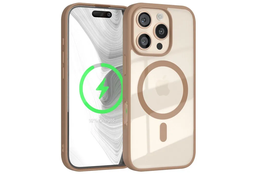 EAZY CASE Handyhülle Transparente Hülle mit MagSafe für iPhone 16 Pro 6,3 Zoll, Silikon Handyhülle, Schutzhülle mit Kameraschutz, Etui TPU Schutz