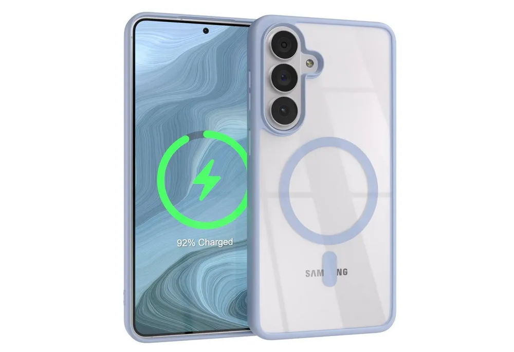 EAZY CASE Handyhülle Transparente MagSafe Hülle Samsung Galaxy S26 Plus 6,7 Zoll, Softcase, Schutzhülle mit Displayschutz, stoßfest, kratzfest, Hellblau