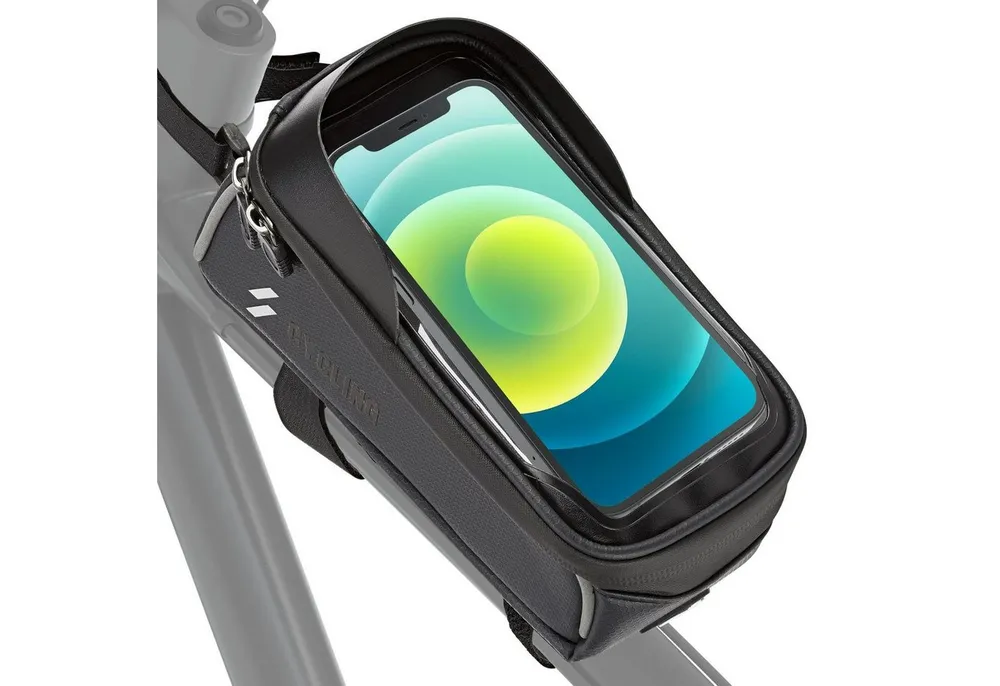 EAZY CASE Handyhülle Universal Fahrradhalterung Rahmentasche für Handys, Handyhalterung 360° drehbar Navigation Tasche Fahrradtasche Schwarz
