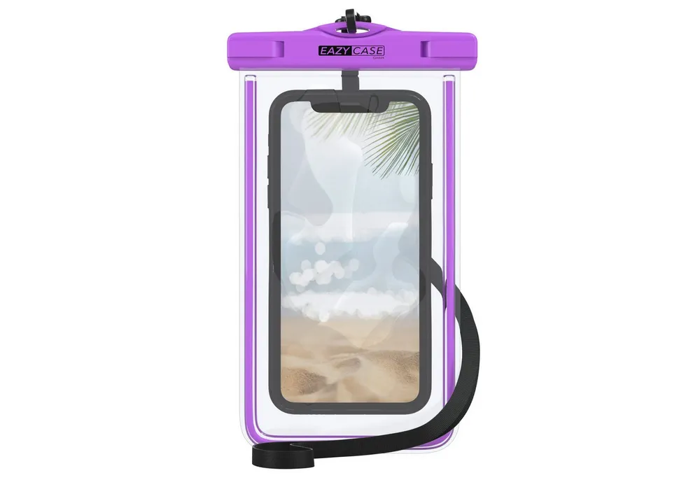 EAZY CASE Handyhülle Universale Unterwasser-Tasche für viele Modelle 3,5 - 6,7 Zoll, wasserdichte Handytasche Handyhülle wasserfest IPX8 Schutz Tasche Lila