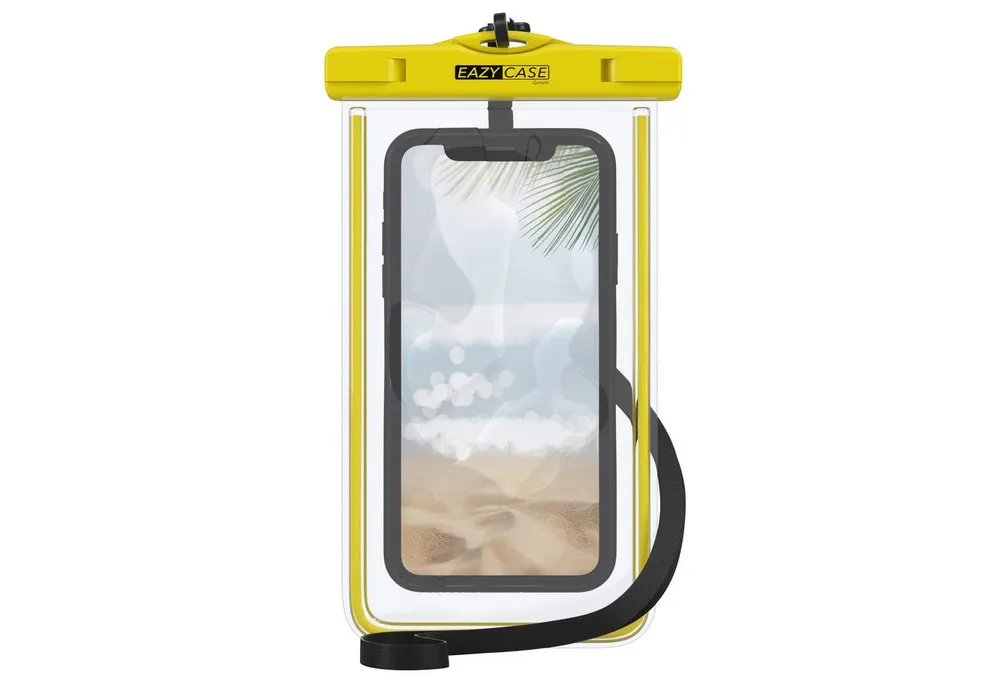 EAZY CASE Handyhülle Universale Unterwasser-Tasche für viele Modelle 3,5 - 6,7 Zoll, Unterwasserhülle Taschen wasserfeste Handyhülle IPX8 Schutz Hülle Gelb
