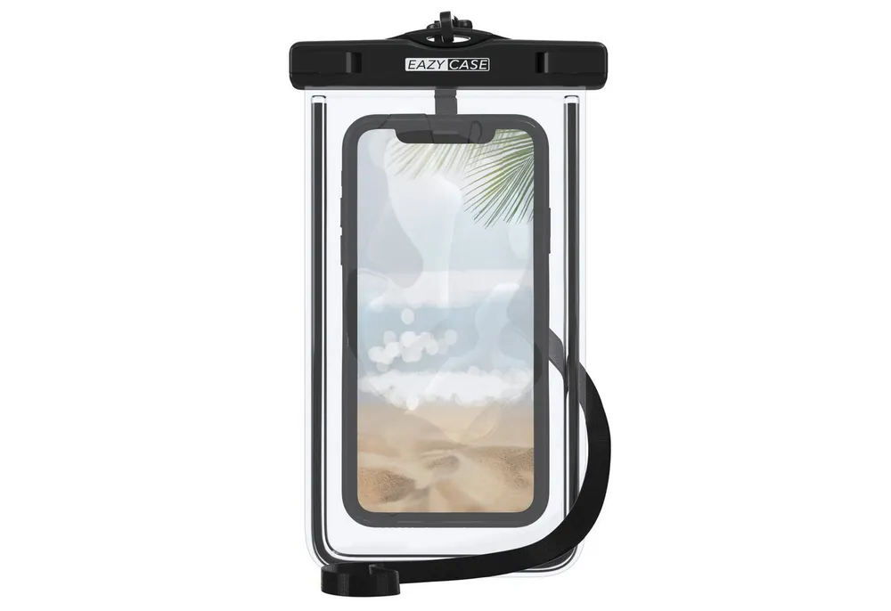 EAZY CASE Handyhülle Universale Unterwasser-Tasche für viele Modelle 3,5 - 6,7 Zoll, wasserdichte Handytasche Unterwasserhülle Handy IPX8 Schutz Schwarz