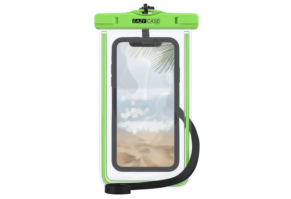 EAZY CASE Handyhülle Universale Unterwasser-Tasche für viele Modelle 3,5 - 6,7 Zoll, Unterwasser Taschen zum Tauchen Unterwasser Fotos Schutzhülle Grün