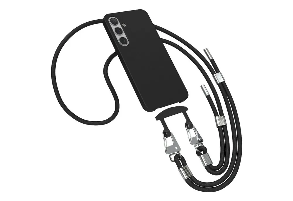 EAZY CASE Handykette 2in1 Hülle mit Band für Samsung Galaxy S24 Plus 6,7 Zoll, Smartphonekette Umhängetasche Necklace Handyhülle mit Kordel Schwarz