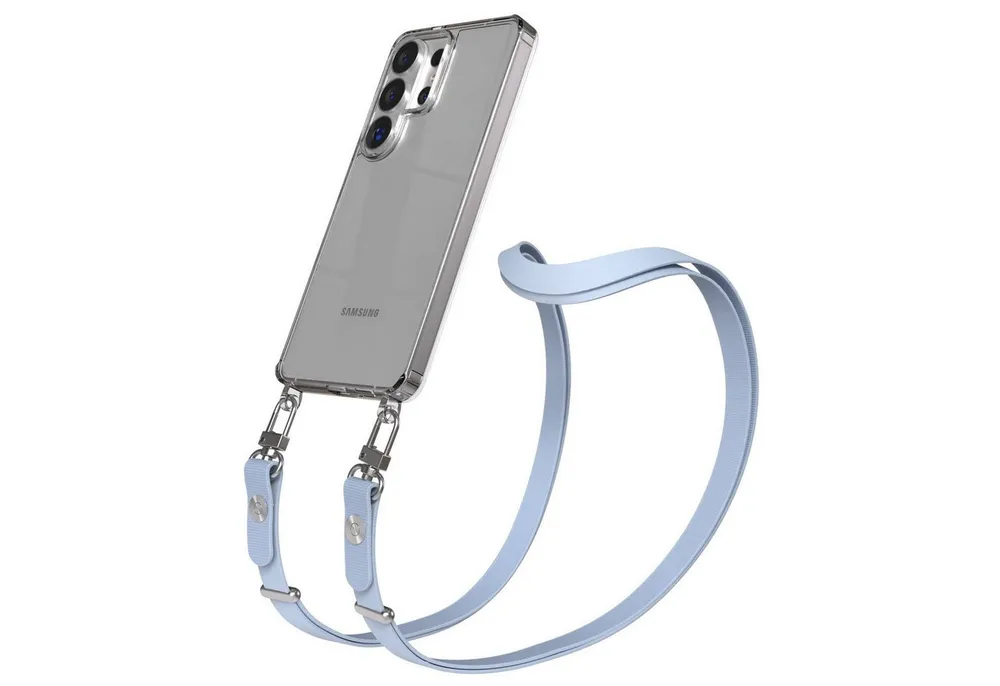 EAZY CASE Handykette für Samsung Galaxy S26 Ultra Handyhülle mit Handyband magnetisch, Smartphone Band in Hellblau mit 2x2 Connectoren und Magnetband