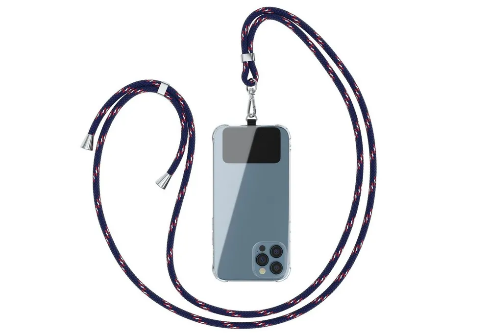 EAZY CASE Handykette Universal für jedes Smartphone zum Umhängen, Phone Chain mit Karabiner abnehmbar für alle Modelle Blau Marine