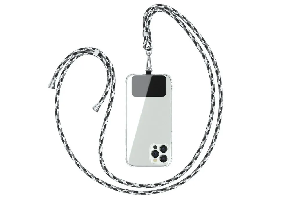EAZY CASE Handykette Universal für jedes Smartphone zum Umhängen, Handykette LG Google Pixel Sony etc. Handyband mit Karabiner Schwarz