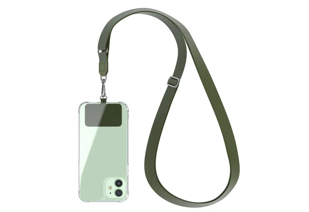 EAZY CASE Handykette Universal Handykette mit Breitband, Universal Handykette Band Chain Kordel wechselbar mit Karabiner Grün
