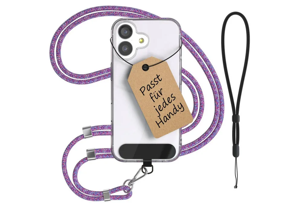 EAZY CASE Handykette Universal Handykette für alle Modelle zum Umhängen, Kordel für Handyhülle Festival Cross Bag Band Handy Cover Violett Lila