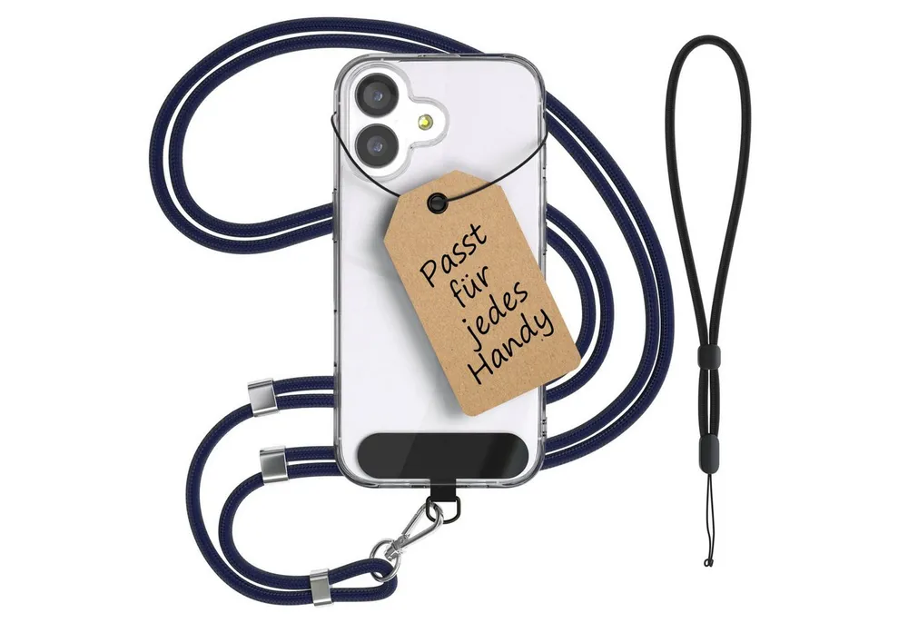 EAZY CASE Handykette Universal Handykette für alle Modelle zum Umhängen, Smartphonekette kombinierbare Handyhülle abnehmbares Band Navy Blau