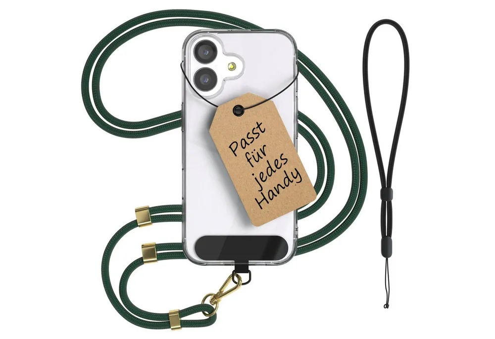 EAZY CASE Handykette Universal Handykette für alle Modelle zum Umhängen, Handykette LG Google Pixel Sony etc. Handyband Ring mit Karabiner Grün