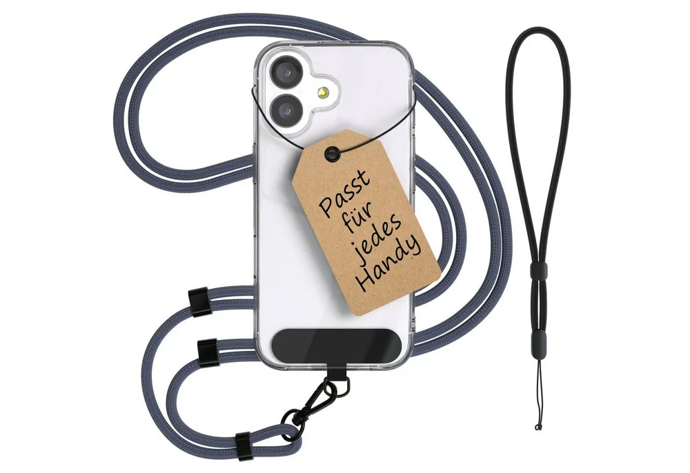 EAZY CASE Handykette Universal Handykette für alle Modelle zum Umhängen, Kordel für Handyhülle Festival Cross Bag Band Handy Cover Stahlblau