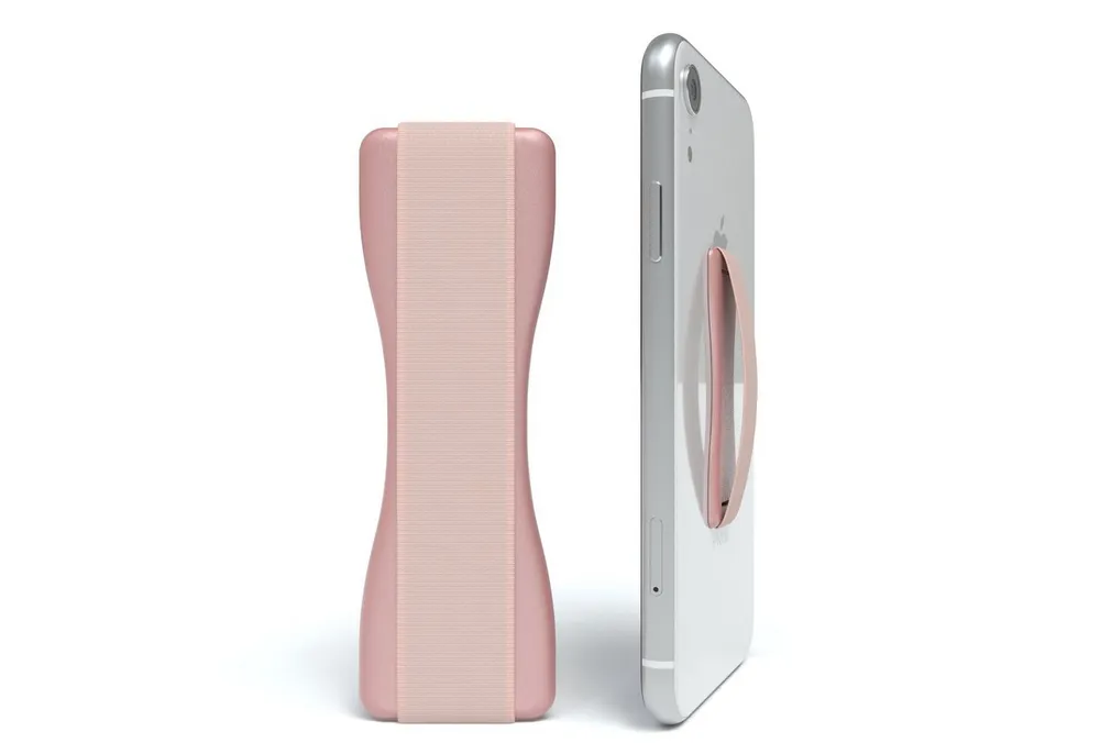 EAZY CASE Smartphone-Halterung Handy Finger Halterung mit Gummiband, (Fingerschlaufe Handy Griff Fingerhalterung Handy alle Modelle Roségold)