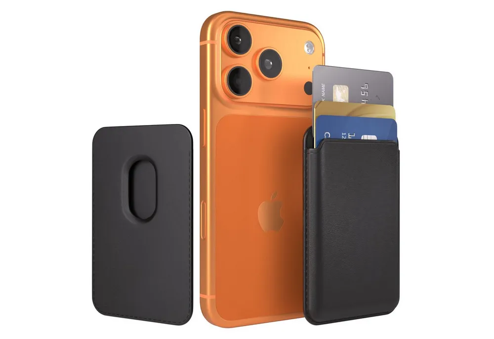 EAZY CASE Smartphone-Hülle MagWallet Kartenhalter kompatibel mit MagSafe, Slim Kartenfach für Smartphone & Handyhülle, starker Magnet in Schwarz