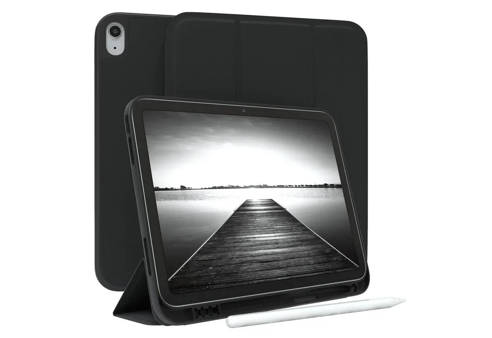 EAZY CASE Tablet-Hülle Penholder Smartcase für Apple iPad 10. Gen. (2022) 10,9 Zoll, Hülle Schutzhülle mit Sleep Wake Up Funktion Etui zum Klappen Schwarz