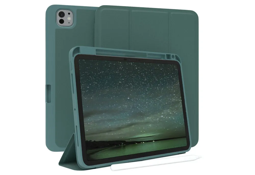 EAZY CASE Tablet-Hülle Penholder Smartcase für Apple iPad Pro 11 (2025) 11 Zoll, Etui Klapp Cover Schutzhülle Smart Case Sleep Modus Funktion Grün