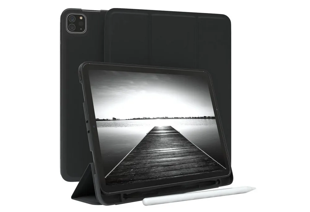 EAZY CASE Tablet-Hülle Penholder Smartcase für iPad Pro 11" 1.-4. Gen. 11 Zoll, Hülle Schutzhülle mit Sleep Wake Up Funktion Etui zum Klappen Schwarz