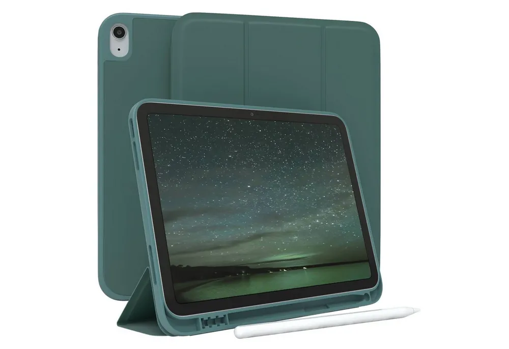 EAZY CASE Tablet-Hülle Penholder Smartcase für Apple iPad 10. Gen. (2022) 10,9 Zoll, Etui Klapp Cover Schutzhülle Smart Case Sleep Modus Funktion Grün