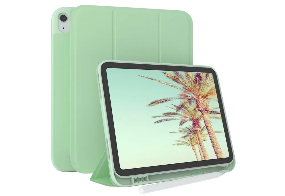 EAZY CASE Tablet-Hülle Penholder Smartcase für Apple iPad 2025 (11. Gen) 11 Zoll, Klapptasche Anti-Kratz Smartcase Standfunktion Tabletcase Mint Grün