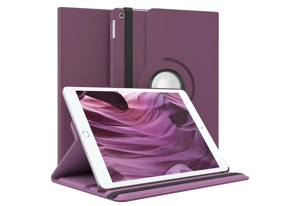 EAZY CASE Tablet-Hülle Rotation Case für Apple iPad 7./8./9. Gen. 10,2 Zoll, Tablet-Hülle Bookstyle Case Fullcover Schutz Tasche Stehfunktion Lila