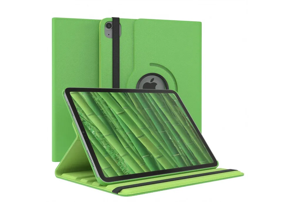 EAZY CASE Tablet-Hülle Rotation Case für iPad Air 4/Air 5 (2020/2022) 10,9 Zoll, Tabletcover Case Hardcover Flipcover zum Aufstellen Klapp-Case Grün