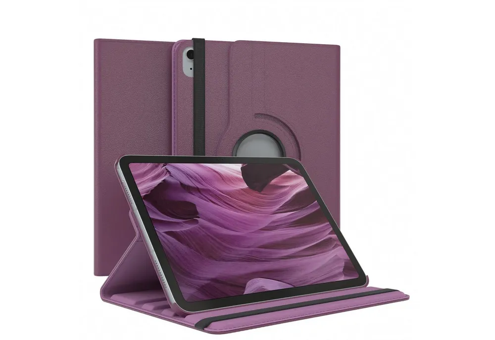 EAZY CASE Tablet-Hülle Rotation Case für Apple iPad 10. Gen. (2022) 10,9 Zoll, Tablet-Hülle Bookstyle Case Fullcover Schutz Tasche Stehfunktion Lila