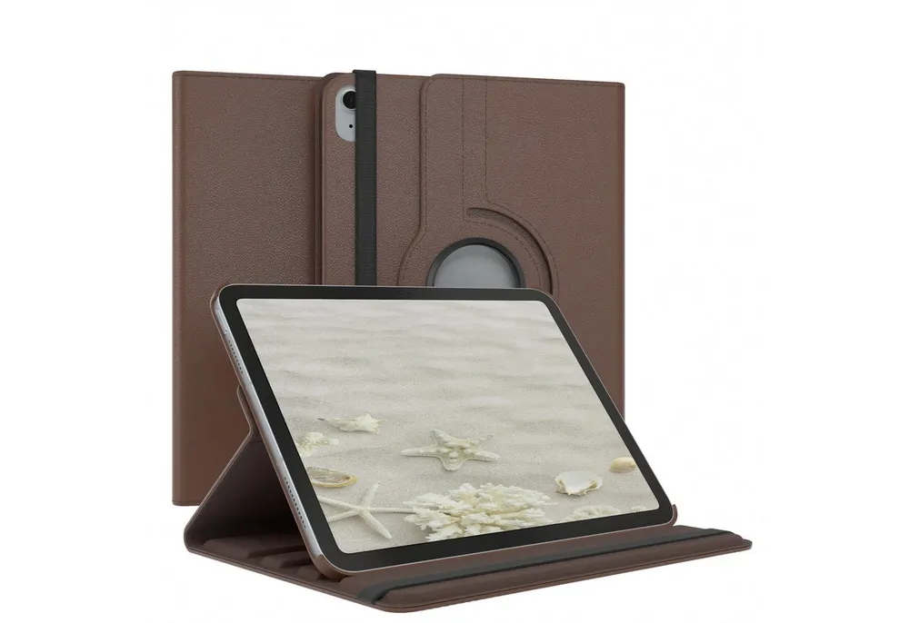 EAZY CASE Tablet-Hülle Rotation Case für Apple iPad 2025 (11. Gen) 11 Zoll, Schutztasche Tablet Case 360 Rotation Bookcover zum Aufstellen Braun