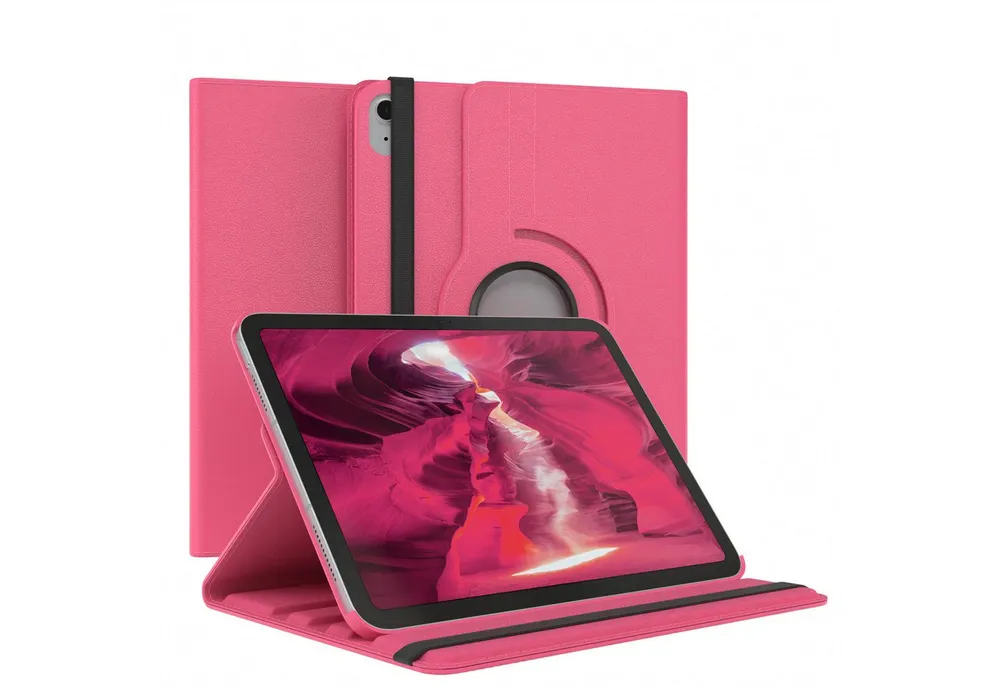 EAZY CASE Tablet-Hülle Rotation Case für Apple iPad 2025 (11. Gen) 11 Zoll, Klapphülle zum Aufstellen Rundum Hülle Book Tablet Slim Klappcase Pink