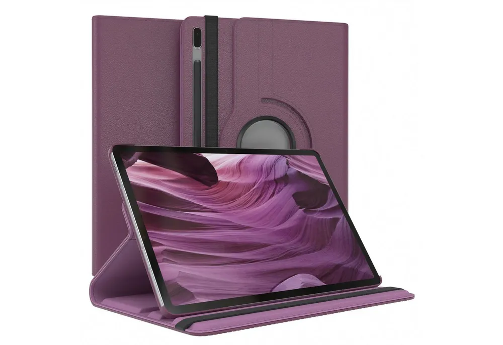 EAZY CASE Tablet-Hülle Rotation Case für Samsung Galaxy Tab S7 FE / 5G 12,4 Zoll, Tablet-Hülle Bookstyle Case Fullcover Schutz Tasche Stehfunktion Lila